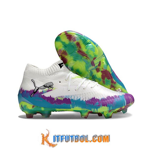 PUMA Botas De Fútbol FUTURE 8 ULTIMATE FG/AG Blanco/Violeta/Azul/Verde