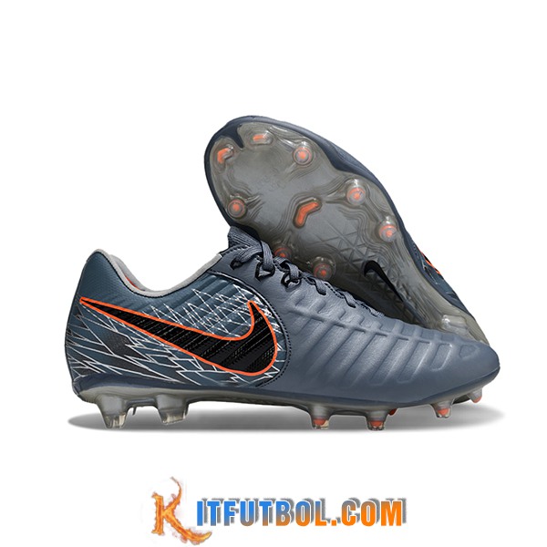 Nike Botas De Fútbol Tiempo Legend VII Elite LUXE FG Gris/Negro/Naranja