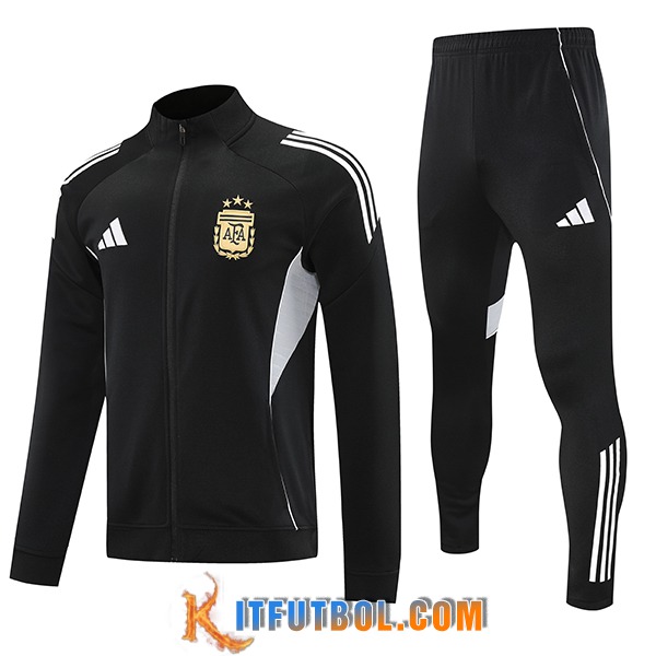 Chandal Equipos De Futbol Chaquetas Argentina Negro/Blanco 2025/2026