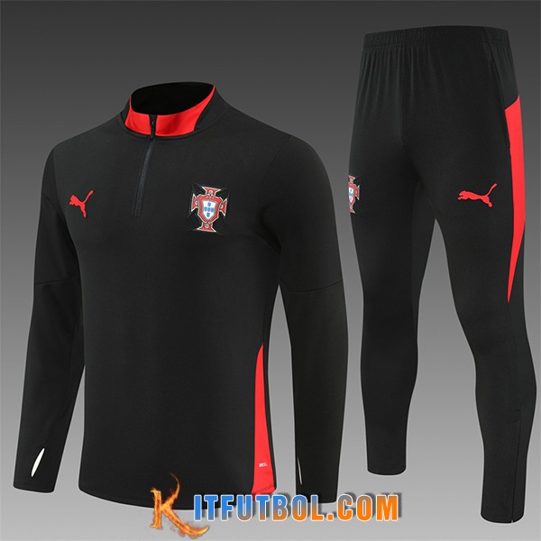 Chandal Equipos De Futbol Portugal Ninos Negro/Rojo 2025/2026