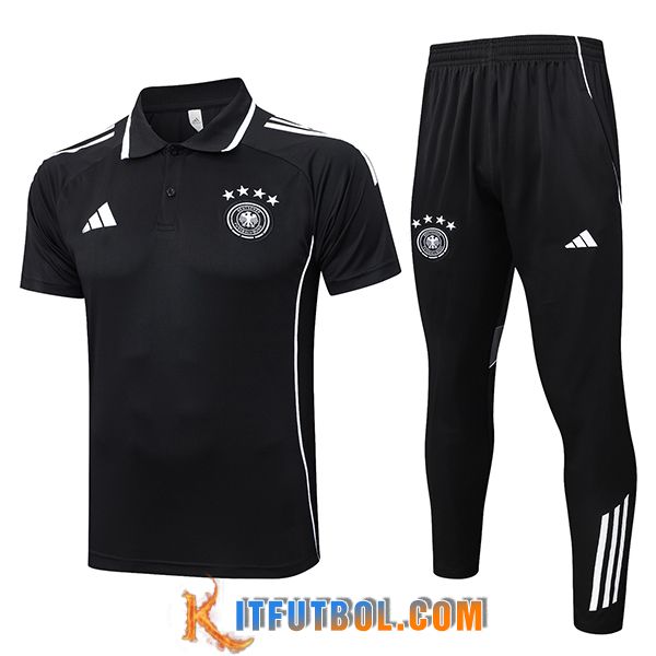 Camiseta Polo Alemania Negro/Blanco 2025/2026