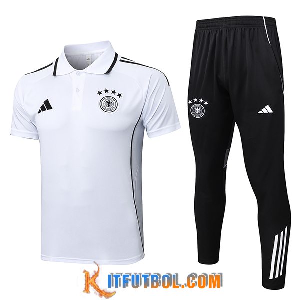 Camiseta Polo Alemania Blanco/Negro 2025/2026