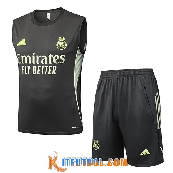 Camiseta Entrenamiento sin mangas Real Madrid Gris/Verde 2025/2026