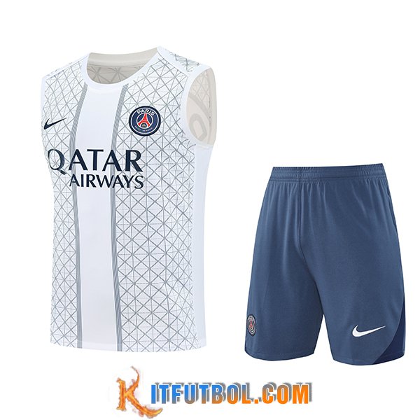 Camiseta Entrenamiento sin mangas PSG Blanco/Gris 2025/2026