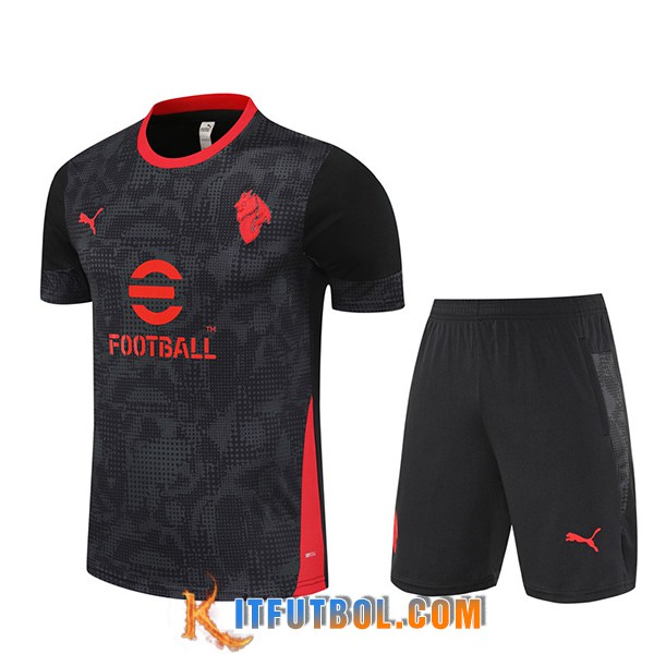 Camiseta Entrenamiento AC Milan Negro/Gris/Rojo 2025/2026
