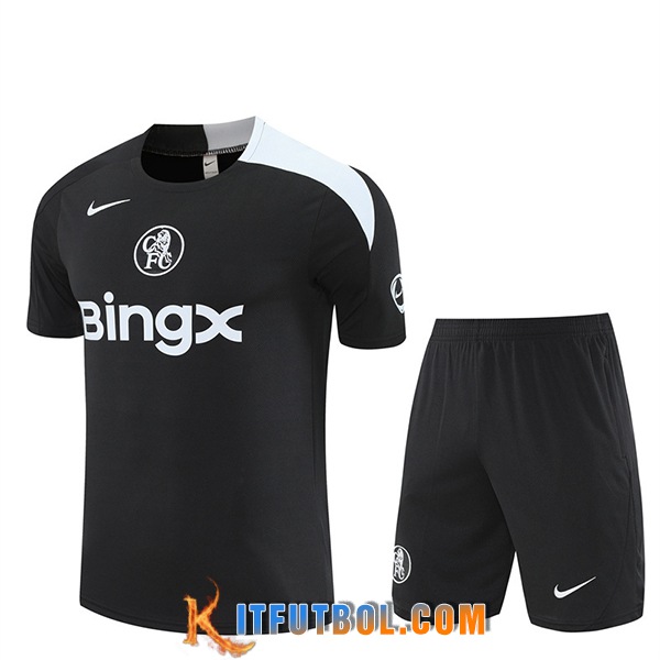 Camiseta Entrenamiento FC Chelsea Negro/Blanco 2025/2026 -02