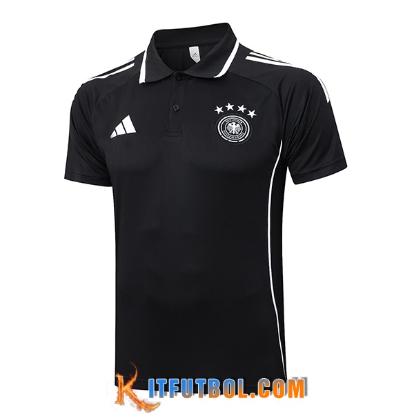Camiseta Polo Alemania Negro/Blanco 2025/2026