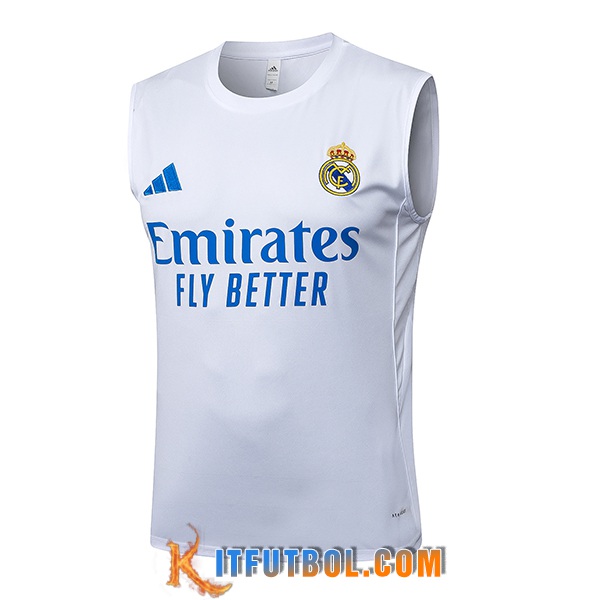 Chalecos De Futbol Real Madrid Blanco/Azul 2025/2026 -02