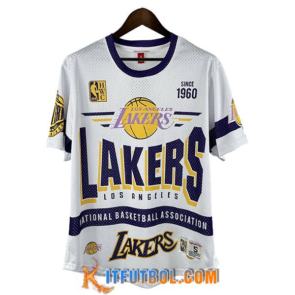 Camisetas NBA Los Angeles Lakers Retro 2025/26 Blanco/Violeta/Amarillo