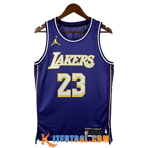 Camisetas NBA Los Angeles Lakers (JAMES #23) 2025/26 Blanco/Violeta/Amarillo