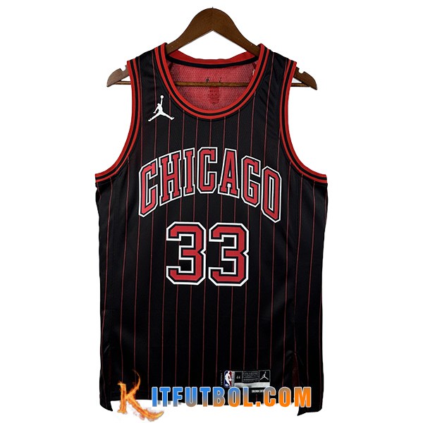 Camisetas NBA Chicago Bulls (PIPPEN #33) 2025/26 Negro/Rojo -02