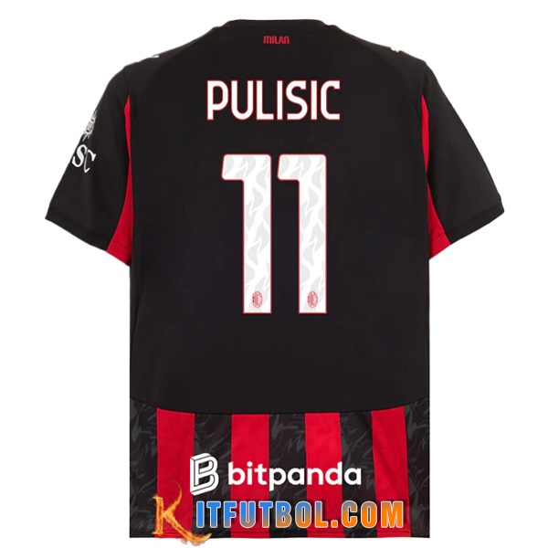 Camisetas De Futbol AC Milan (PULISIC #11) 2025/2026 Primera