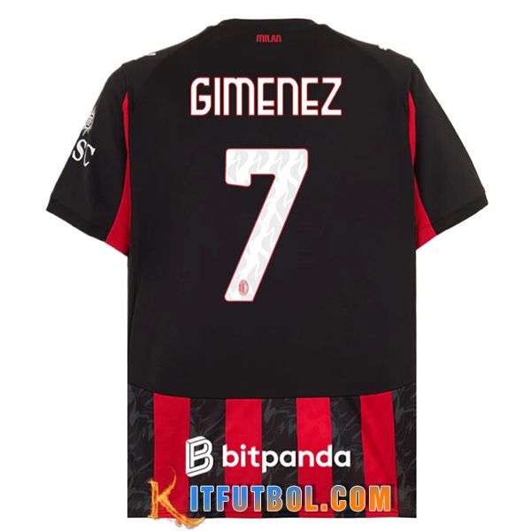 Camisetas De Futbol AC Milan (GIMENEZ #7) 2025/2026 Primera