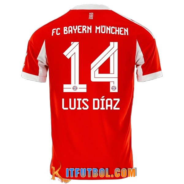 Camisetas De Futbol Bayern Munich (LUIS DÍAZ #14) 2025/2026 Primera