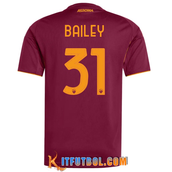 Camisetas De Futbol AS Roma (BAILEY #31) 2025/2026 Primera