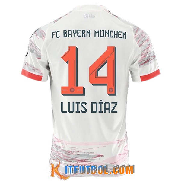 Camisetas De Futbol Bayern Munich (LUIS DÍAZ #14) 2025/2026 Segunda