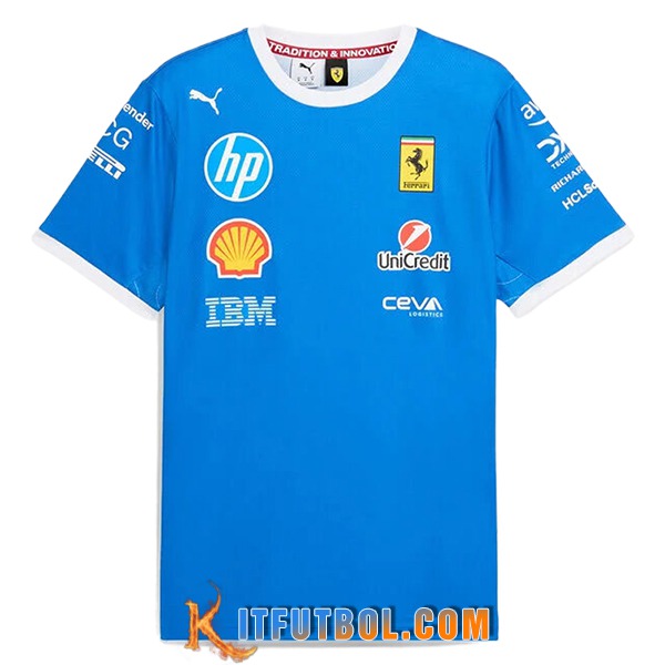 Camiseta de manga corta Scuderia Ferrari Team Azul 2025