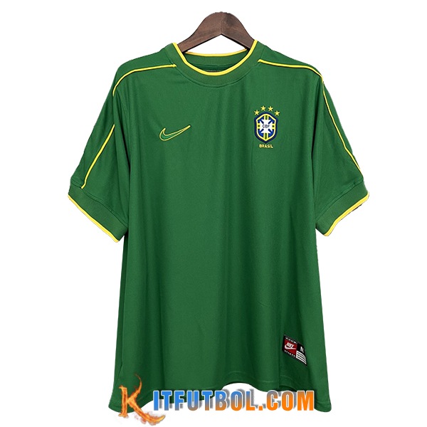 Camisetas De Futbol Brasil Retro Portero Verde 1998