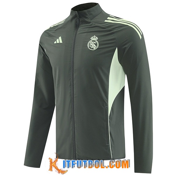 Rompevientos Real Madrid Gris/Verde 2025/2026