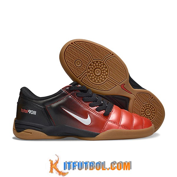 Nike Botas De Fútbol T90 IC Negro/Rojo