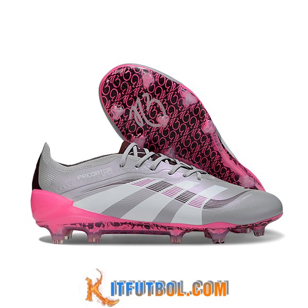 Adidas Botas De Fútbol 25 Predator Elite FG Gris/Blanco/Rosa
