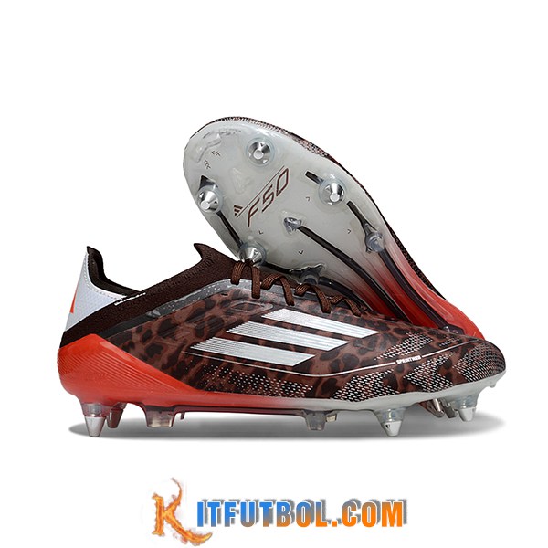 Adidas Botas De Fútbol F50 Elite SG Marrón/Rojo/Blanco