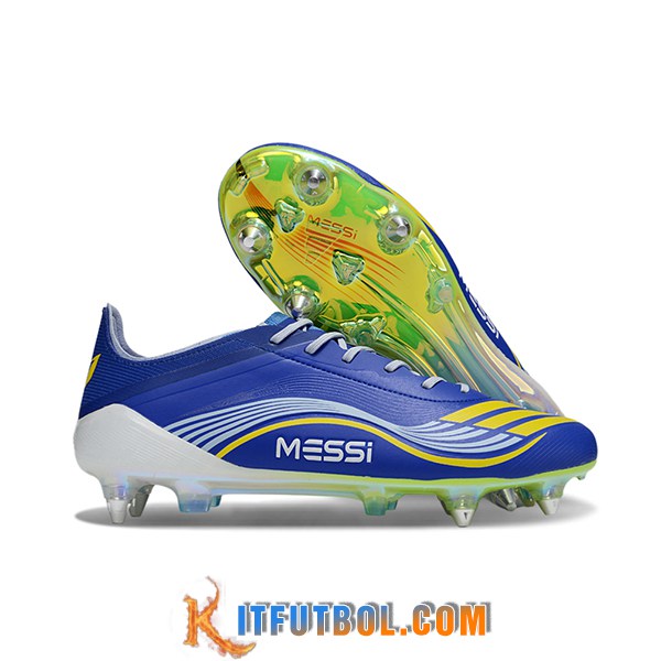 Adidas Botas De Fútbol F50 ELITE SG Azul/Blanco/Amarillo