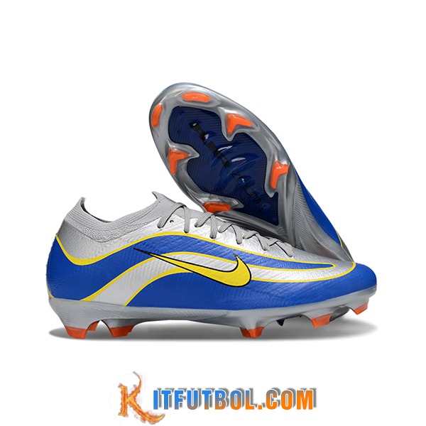 Nike Botas De Fútbol AIR Zoom Mercurial Vapor 16 Elite XXV FG Gris/Azul/Amarillo