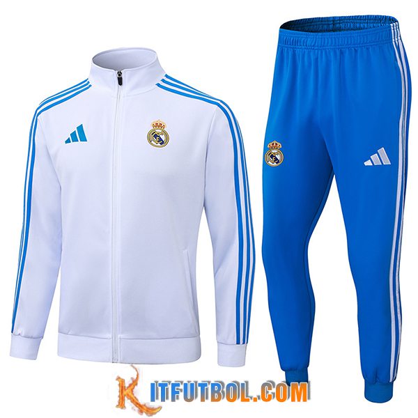 Chandal Equipos De Futbol Chaquetas Real Madrid Blanco/Azul 2025/2026 -02