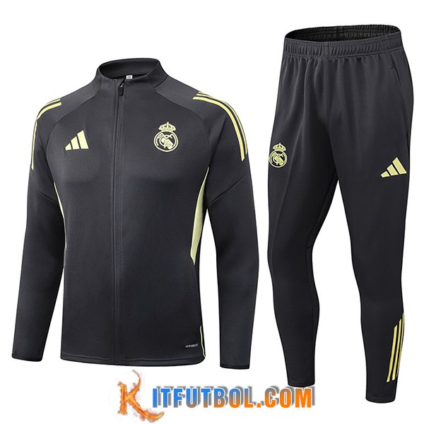 Chandal Equipos De Futbol Chaquetas Real Madrid Gris Oscuro 2025/2026