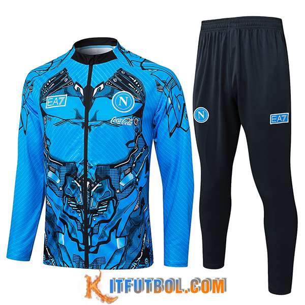 Chandal Equipos De Futbol Chaquetas SSC Napoli Azul/Negro 2025/2026