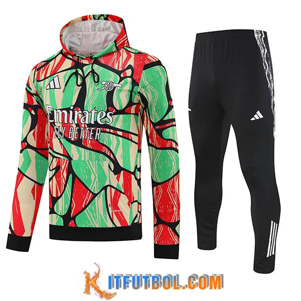 Chaqueta Con Capucha Chandal Arsenal Verde/Rojo/Amarillo 2025/2026