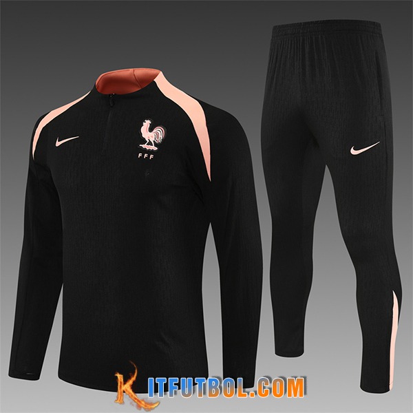 Chandal Equipos De Futbol Francia Ninos Negro/Rosa 2025/2026