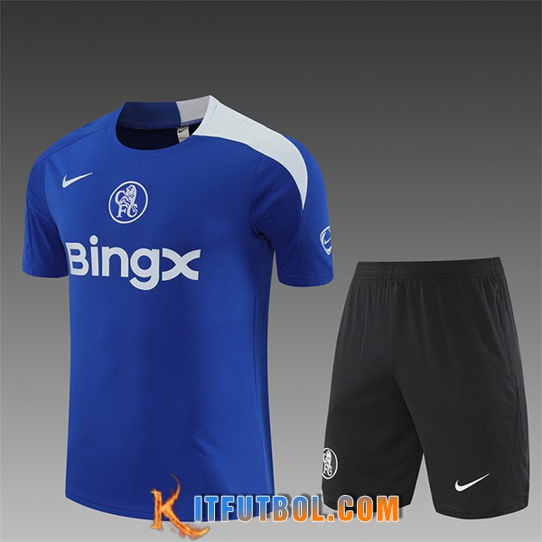 Camiseta Entrenamiento FC Chelsea Ninos Azul/Blanco 2025/2026
