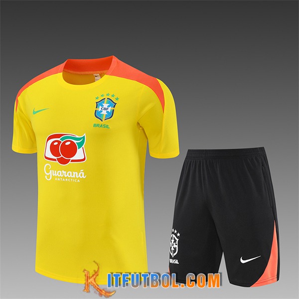 Camiseta Entrenamiento Brasil Ninos Amarillo/Naranja 2025/2026