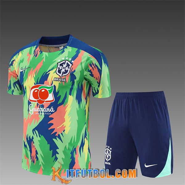 Camiseta Entrenamiento Brasil Ninos Verde/Azul/Amarillo 2025/2026