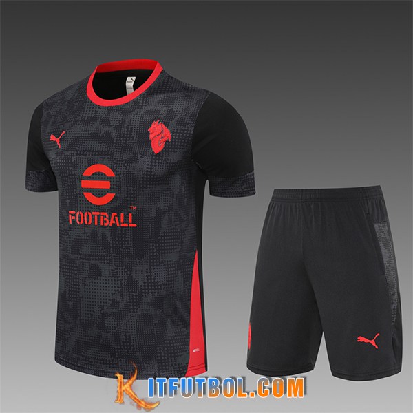 Camiseta Entrenamiento AC Milan Ninos Negro/Gris/Rojo 2025/2026