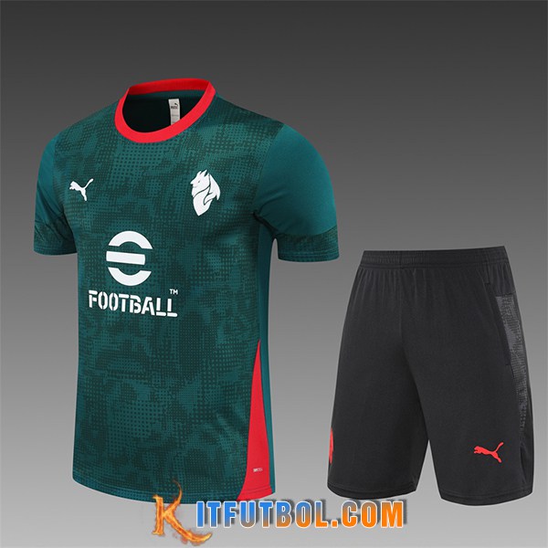 Camiseta Entrenamiento AC Milan Ninos Verde/Rojo 2025/2026