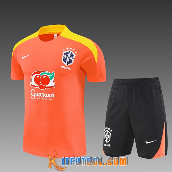 Camiseta Entrenamiento Brasil Ninos Naranja/Amarillo 2025/2026
