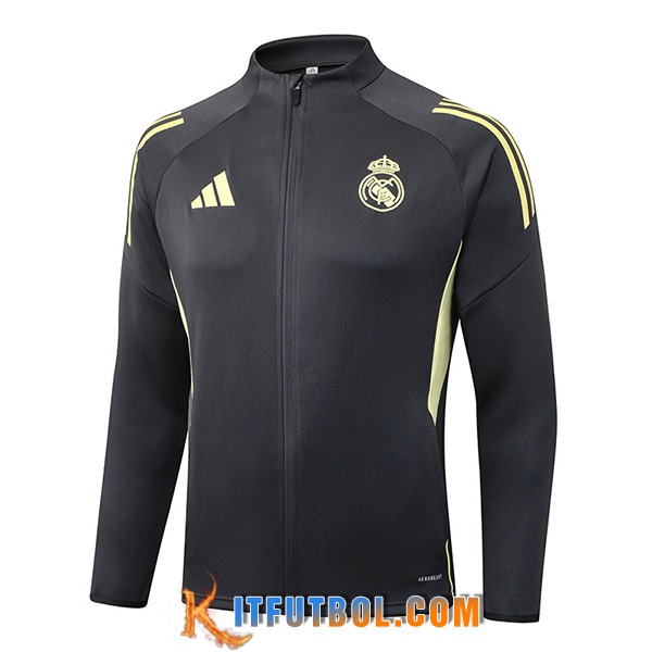 Chaquetas Futbol Real Madrid Gris Oscuro 2025/2026