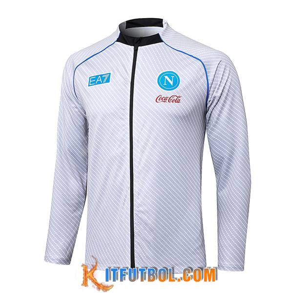 Chaquetas Futbol SSC Napoli Gris Claro 2025/2026