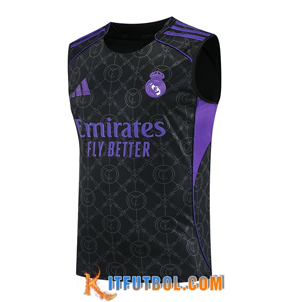 Chalecos De Futbol Real Madrid Negro/Violeta 2025/2026