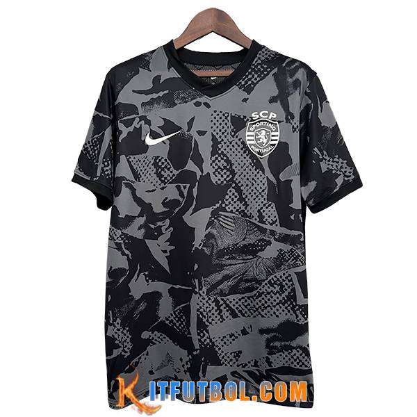 Camiseta Entrenamiento Sporting Lisbon Gris/Negro 2025/2026