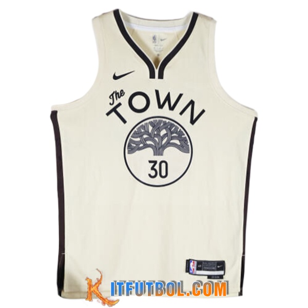 Camisetas De Futbol Golden State Warriors (CURRY #30) 2025/26 Beige/Negro