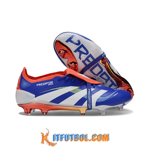 Adidas Botas De Fútbol 25 Predator Elite Tongue FG Azul/Blanco/Naranja -02