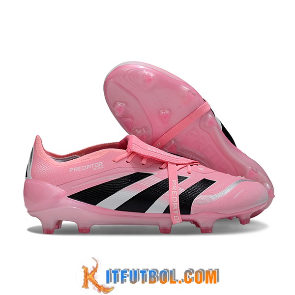 Adidas Botas De Fútbol 25 Predator Elite Tongue FG Rosa/Negro/Blanco