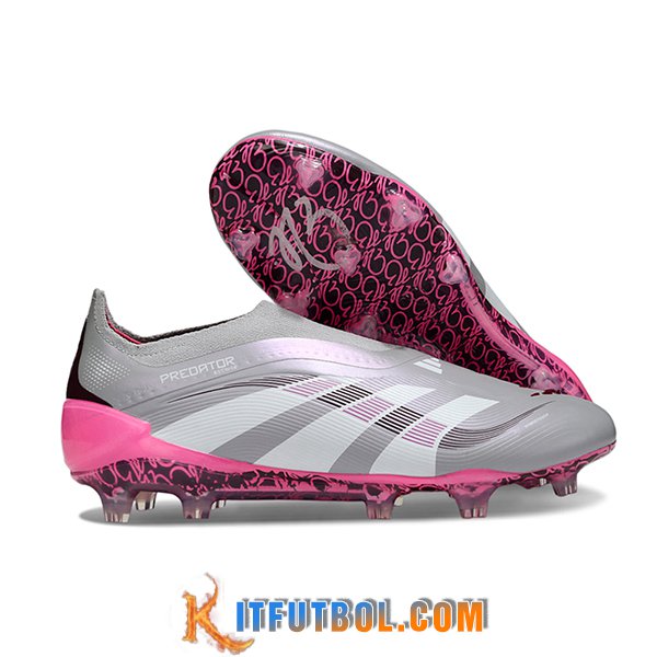 Adidas Botas De Fútbol 25 Predator Elite LL FG Gris/Blanco/Rosa