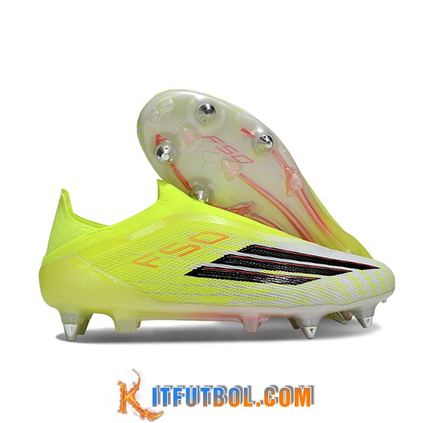 Adidas Botas De Fútbol F50 Elite Laceless SG Amarillo/Negro/Blanco