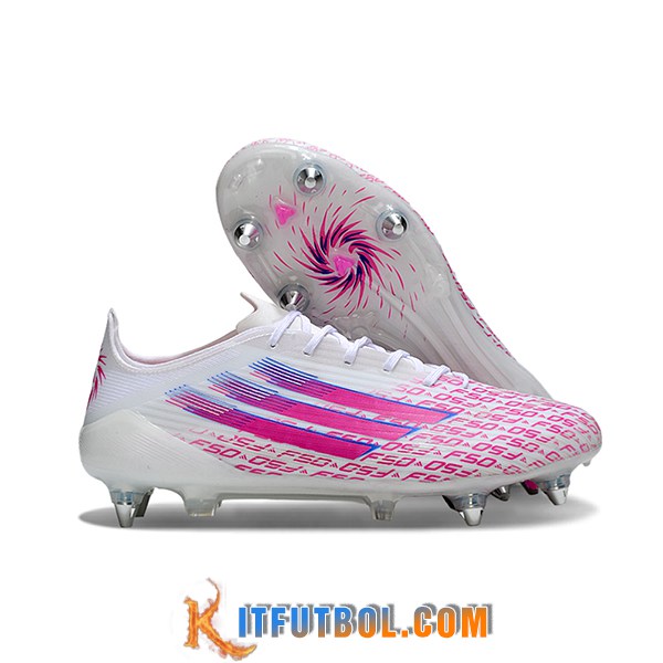 Adidas Botas De Fútbol F50 ELITE SG Blanco/Rosa -02