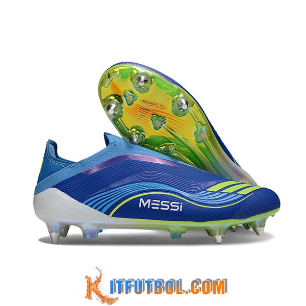 Adidas Botas De Fútbol F50 Elite Laceless SG Azul/Violeta/Verde -02
